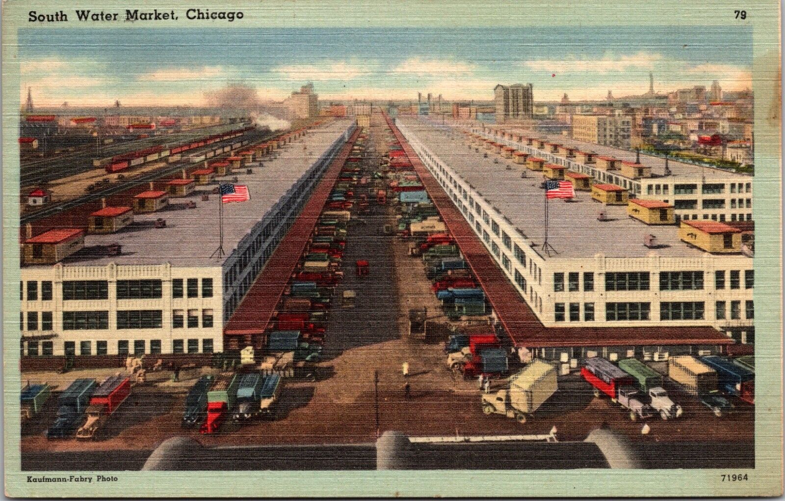 Linen Postcard: South Water Market, Chicago, IL (Illinois)