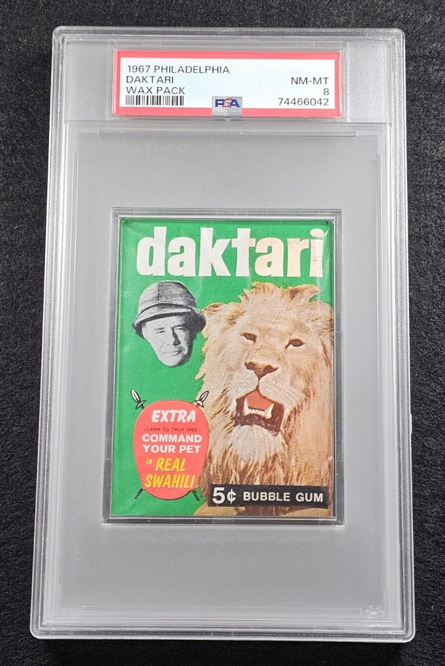 Rare 1967 DAKTARI Philadelphia Sealed-Unopened Pack-5 Cents-Great Graphics-PSA 8