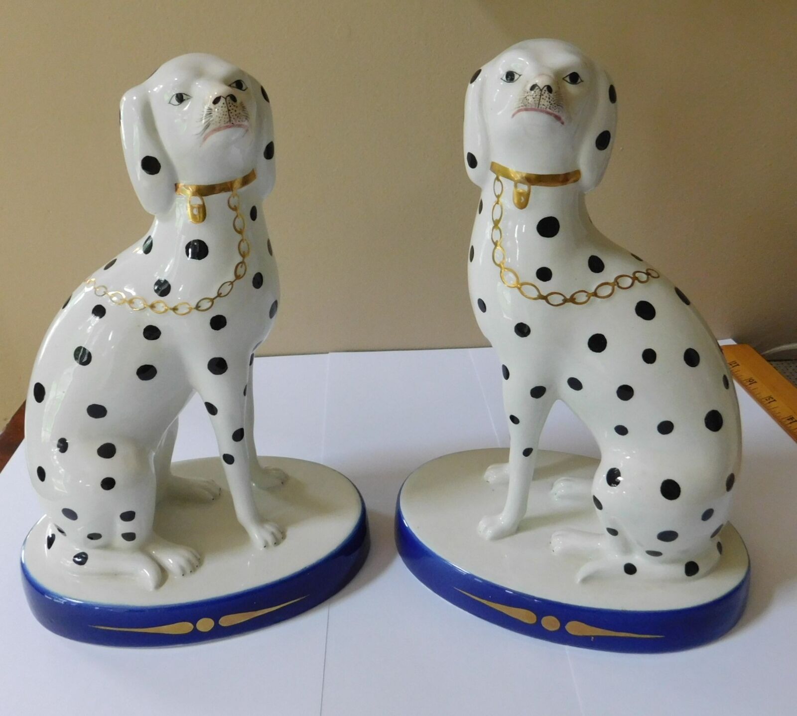 Pair of Porcelain Dalmatian Figurine Sculptures by Mottahedheh Italy 10\