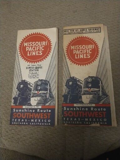 (2) Missouri Pacific Lines Railroad Timetables, Dated May 10, 1942&March 26,1944
