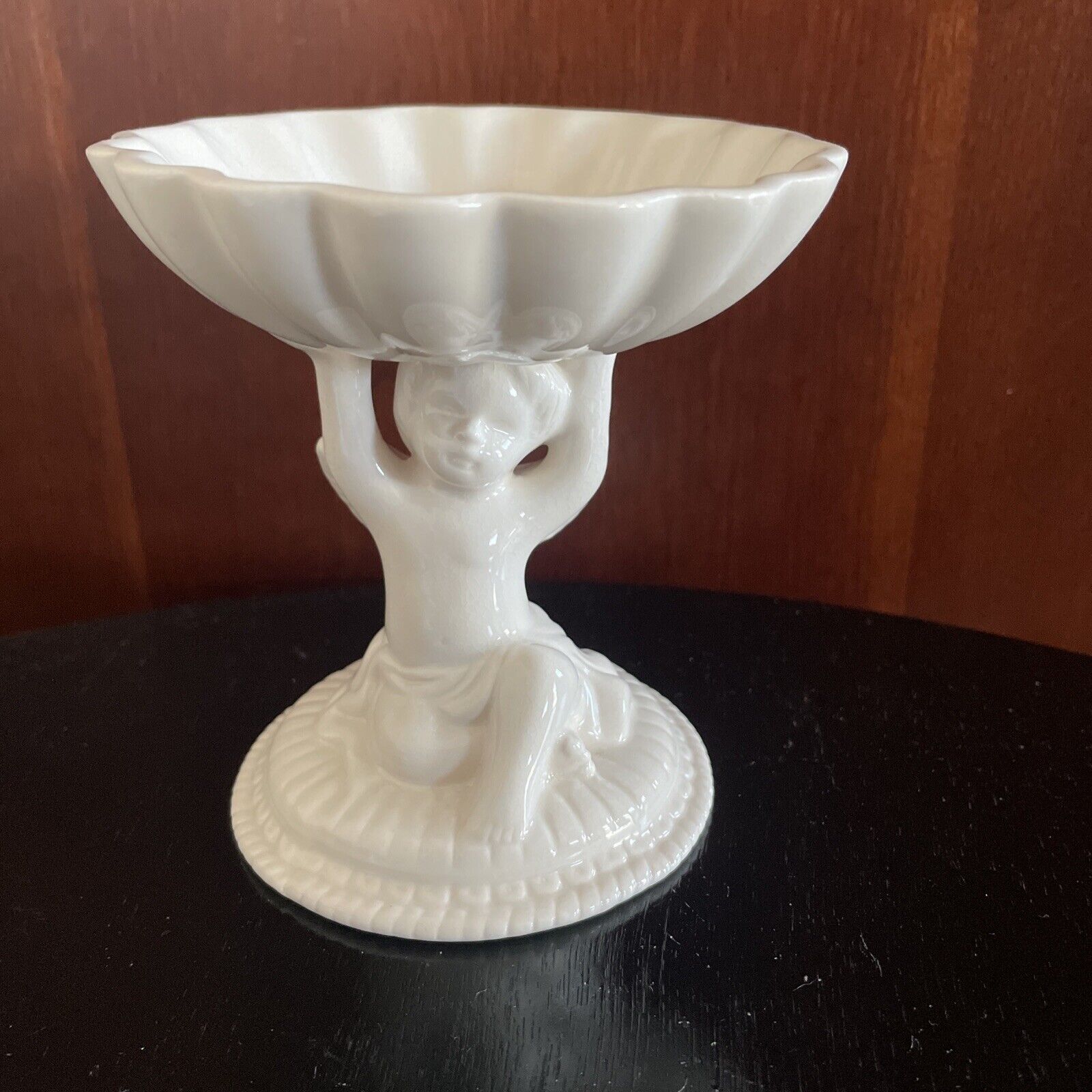 Vintage Avon 70s Cherub Pedestal Trinket Ceramic Dish Soap Victorian Grannycore