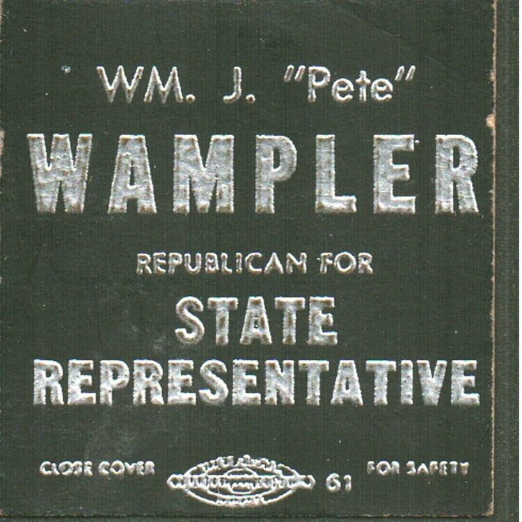1950s William Creed Pete Wampler Sr State House Representative Salem Virginia