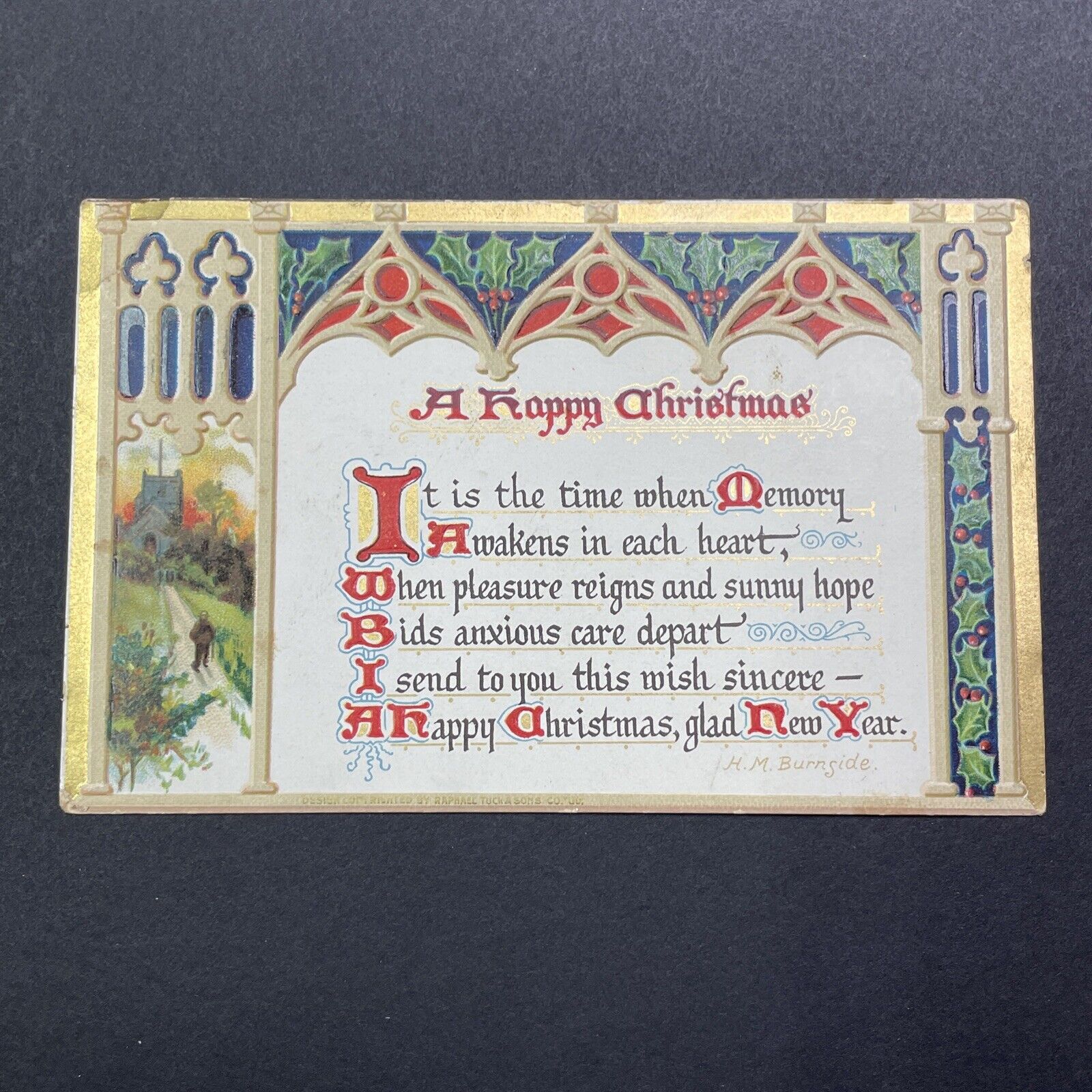 Antique 1911 Christmas Postcard Westwood Ontario Stamp John Comstock V2505