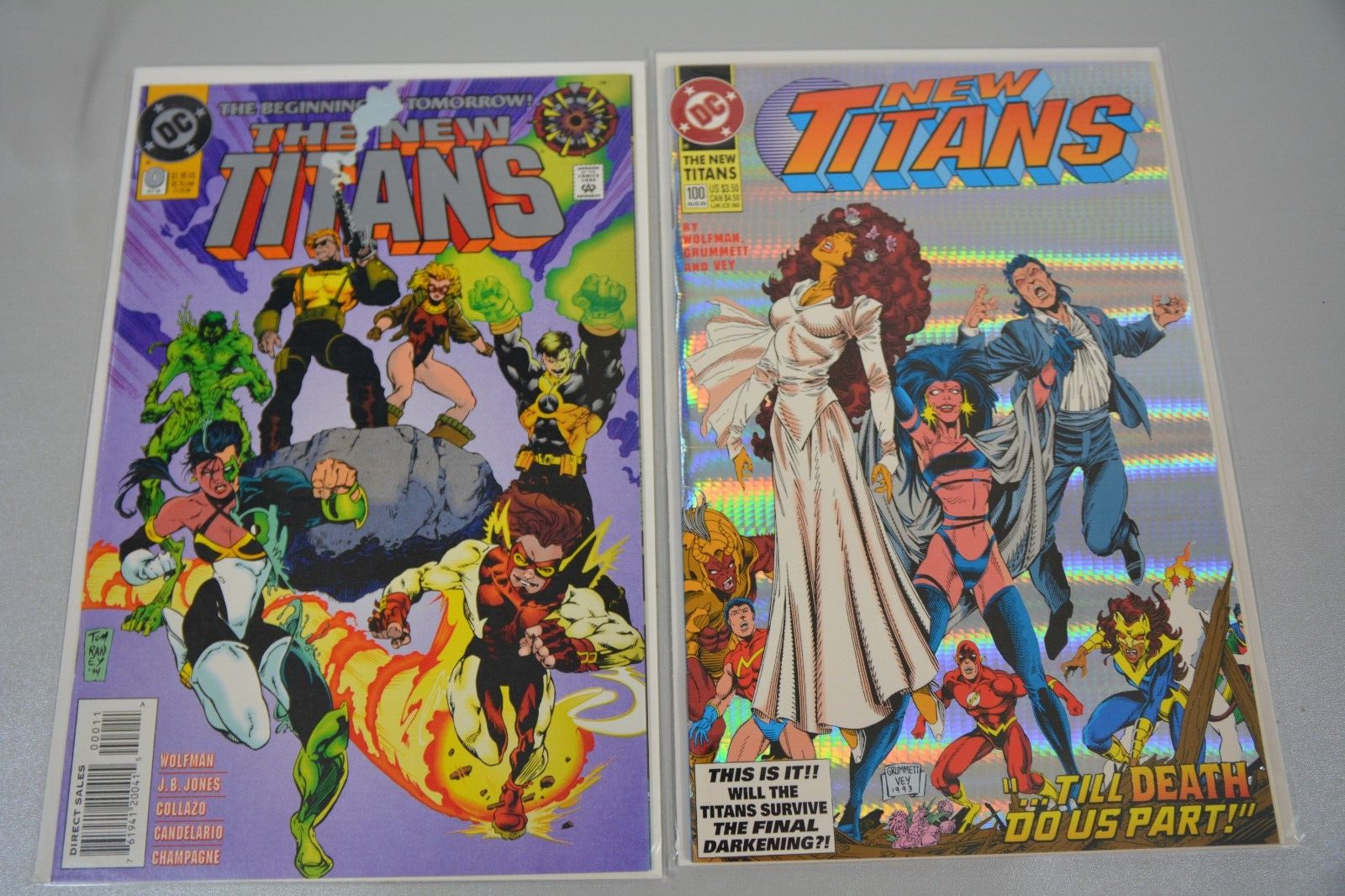LOT OF 2 - The New Titans #0 Issue & #100 DC Universe Comic Books E-1