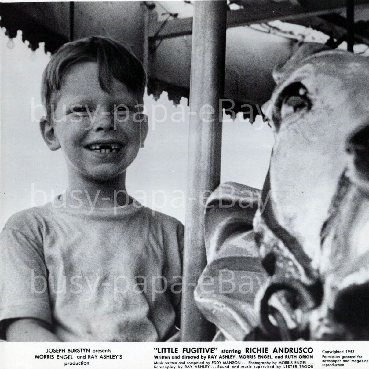 1953 Little Fugitive Richard Brewster Steeplechase Park Coney Island Photo #1