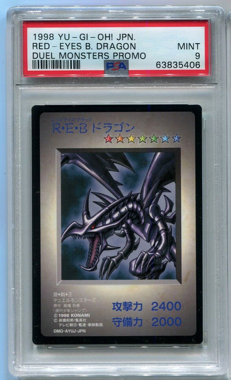 Yu-Gi-Oh 1998 BANDAI DUEL MONSTERS PROMO Red eyes B. Dragon PSA 9 MINT