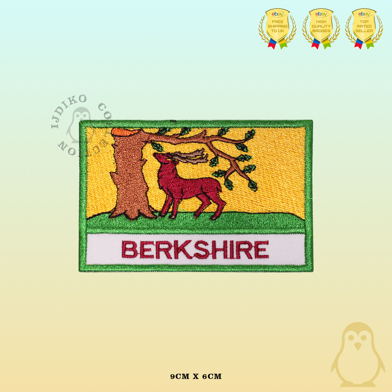 BERKSHIRE County Flag With Name Embroidered Iron On Sew On Patch Badge