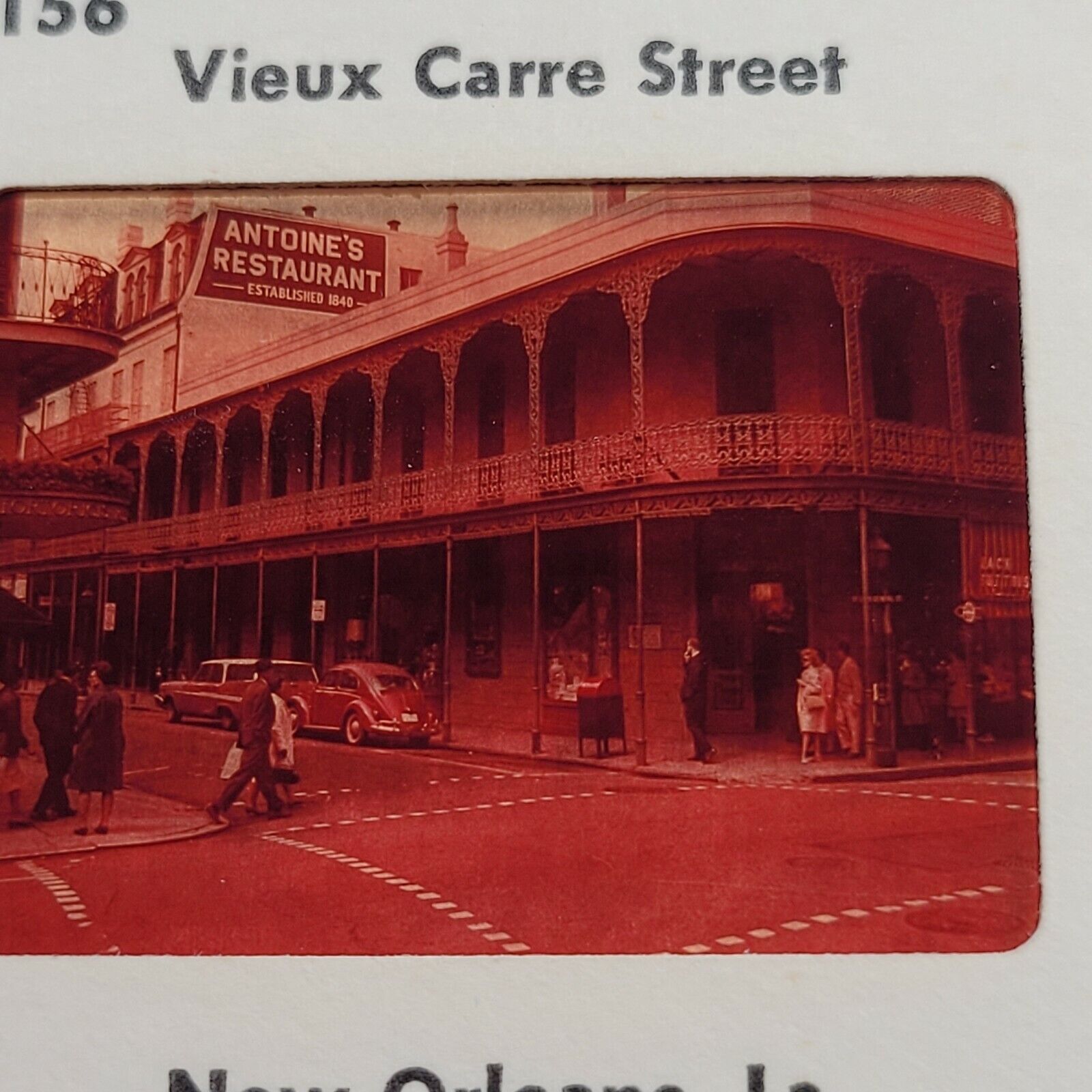 New Orleans Vieux Carre Street Antoine\'s Restaurant Volkswagen Beatle Slide 50\'s