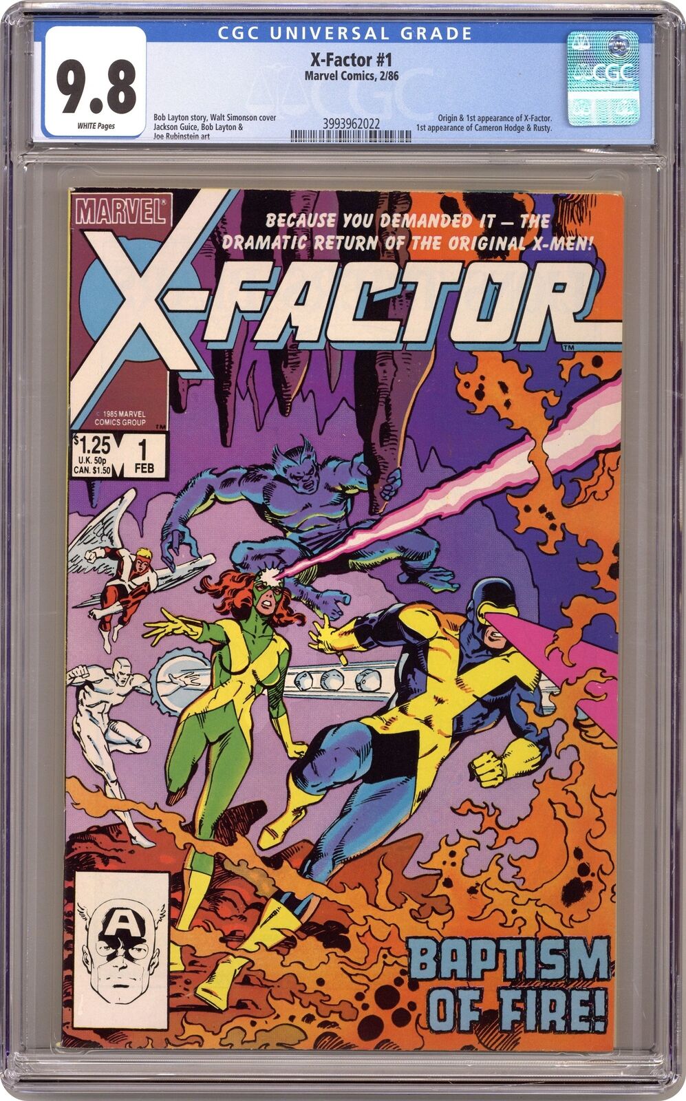 X-Factor 1D CGC 9.8 1986 3993962022 1st app. X-Factor