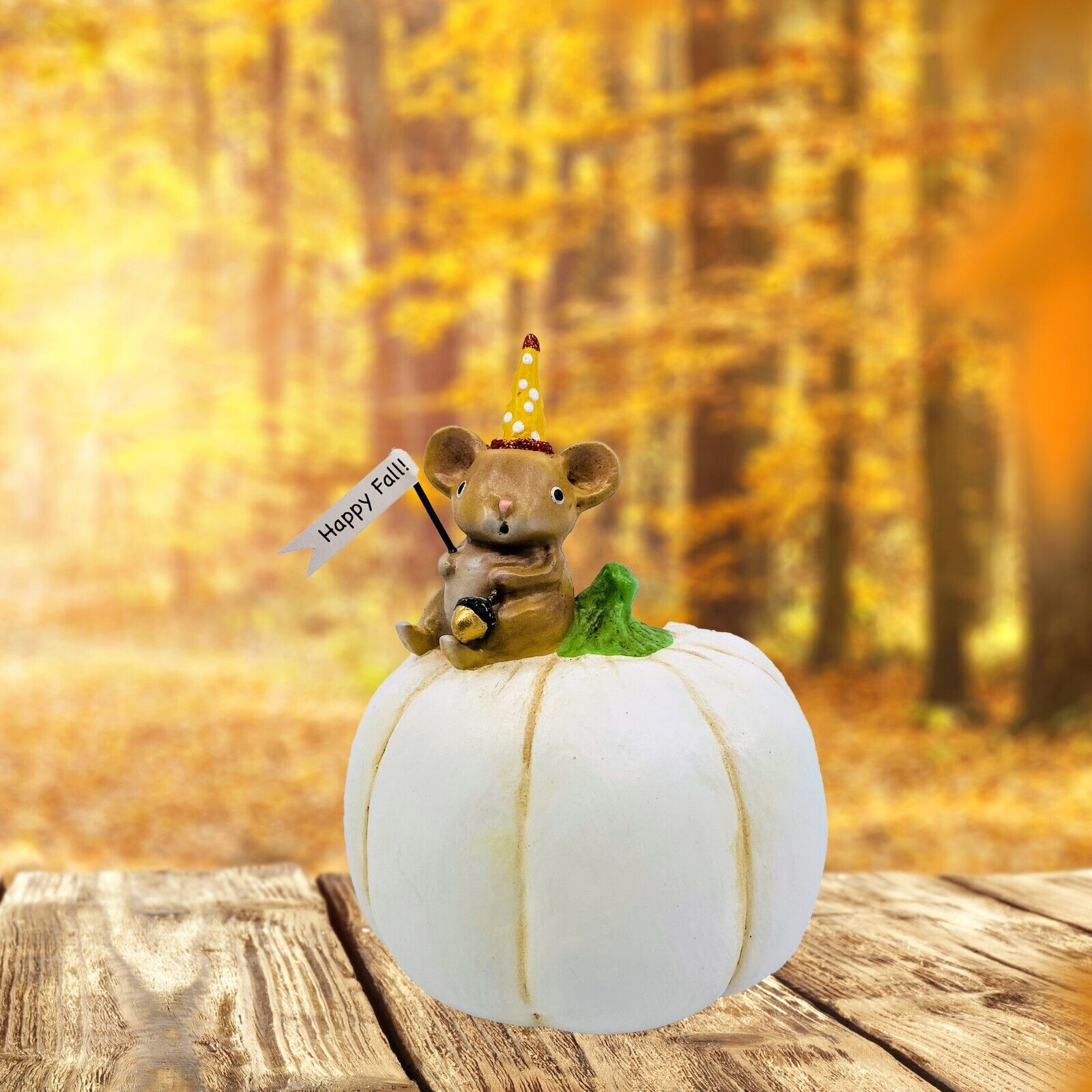Bethany Lowe Designs: Halloween; Michelle Allen, Happy Fall Mouse on Pumpkin