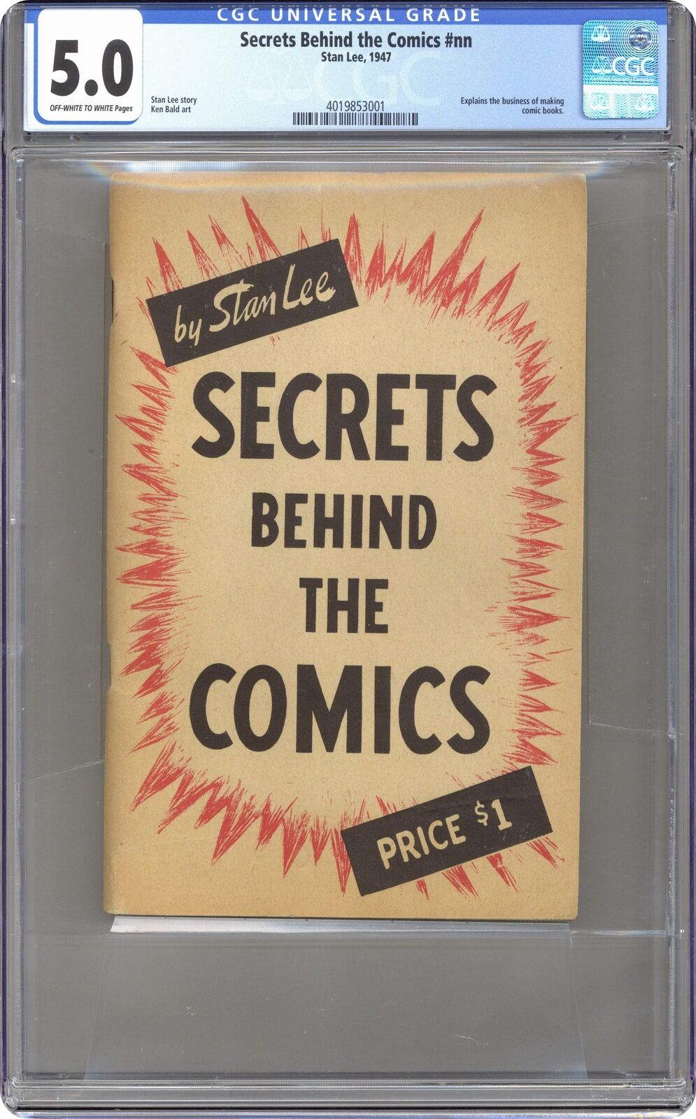Secrets Behind the Comics by Stan Lee 1947 CGC 5.0 4019853001
