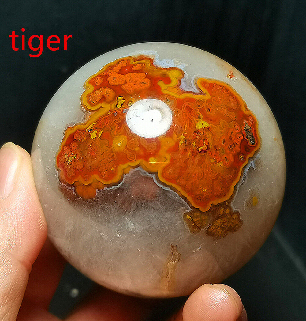 TOP 408G Natural Polished Colorful Red Agate Crystal Quartz Ball Healing BWD979
