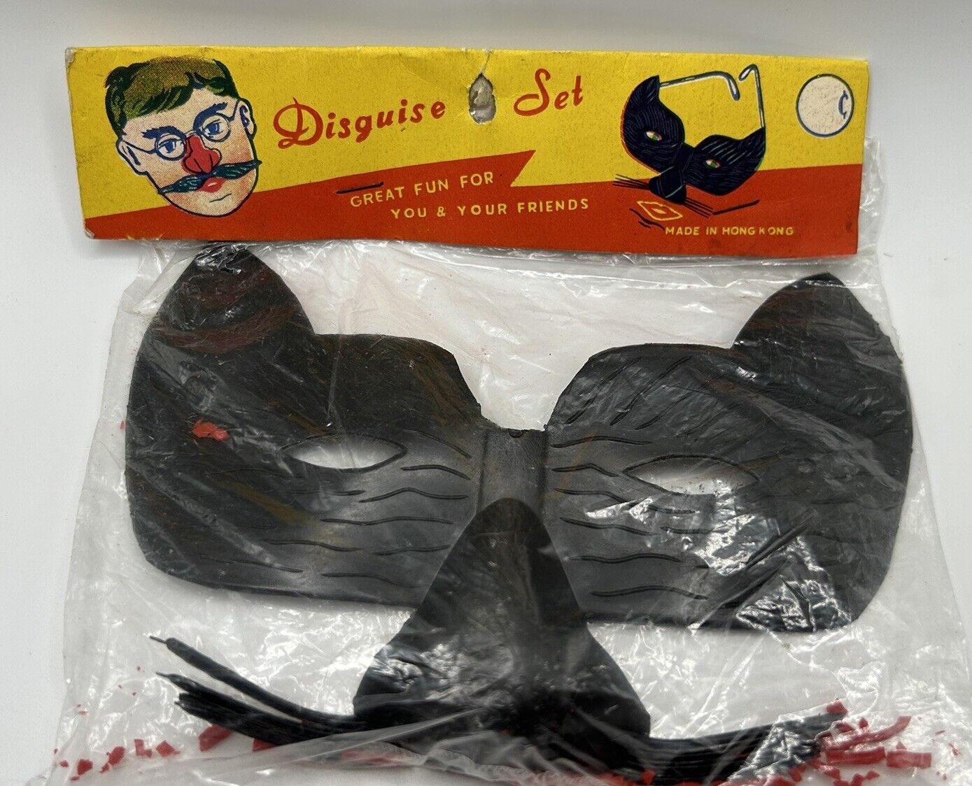 Rare Vintage Elmar Halloween Disguise Cat Novelty Glasses in Package Hong Kong