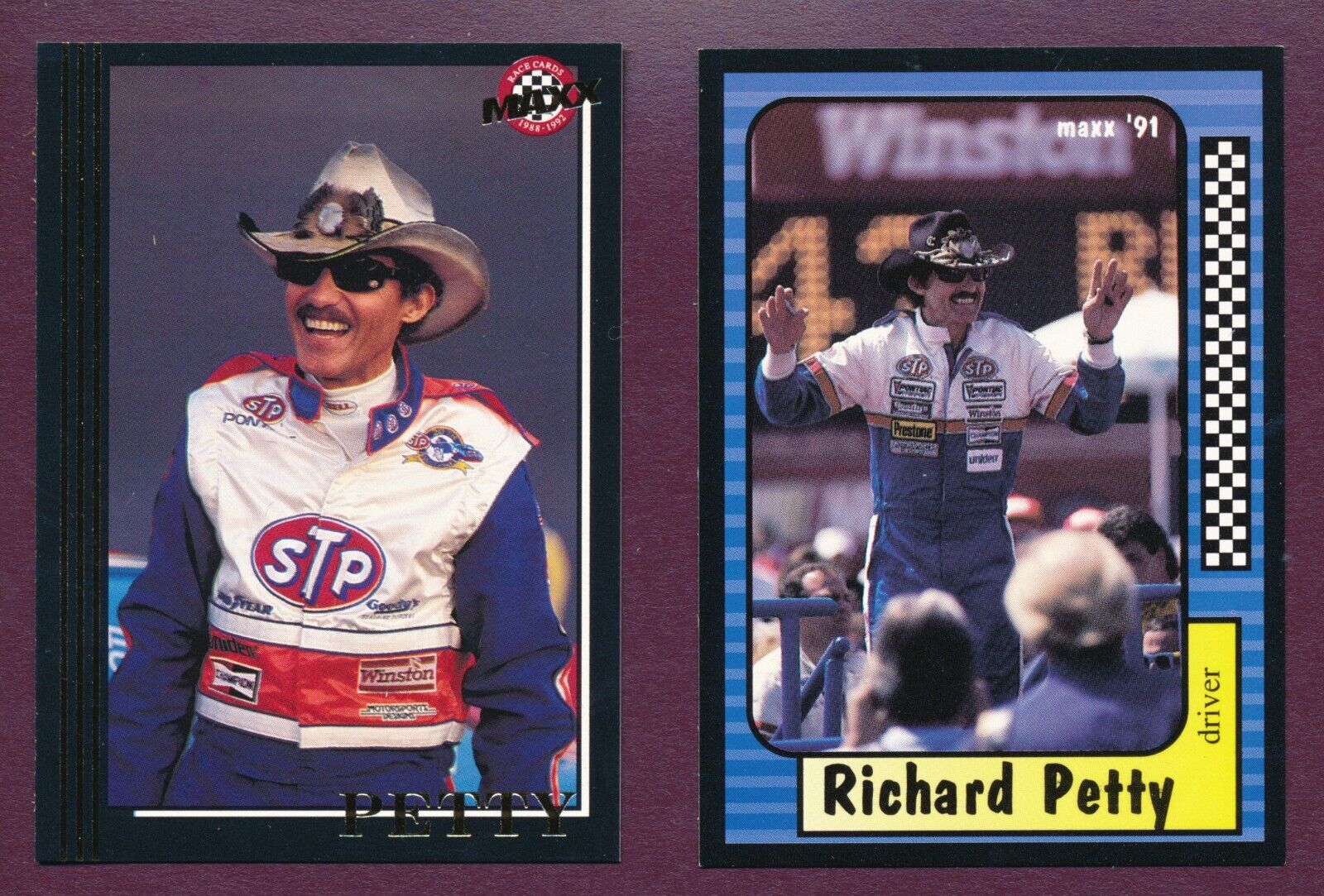 1991 & 1992 Maxx Richard Petty Lot x 2 Cards #43 Both Sharp NM-MT