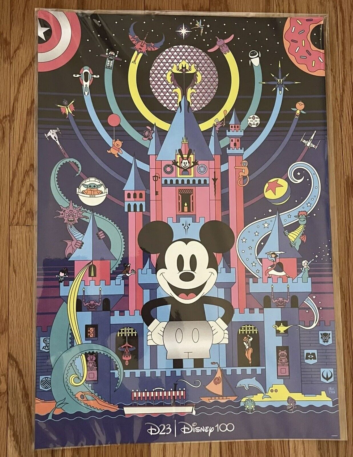 D23 Poster 2022 Expo Gold Member Exclusive Disney Mickey Oswald Star Wars