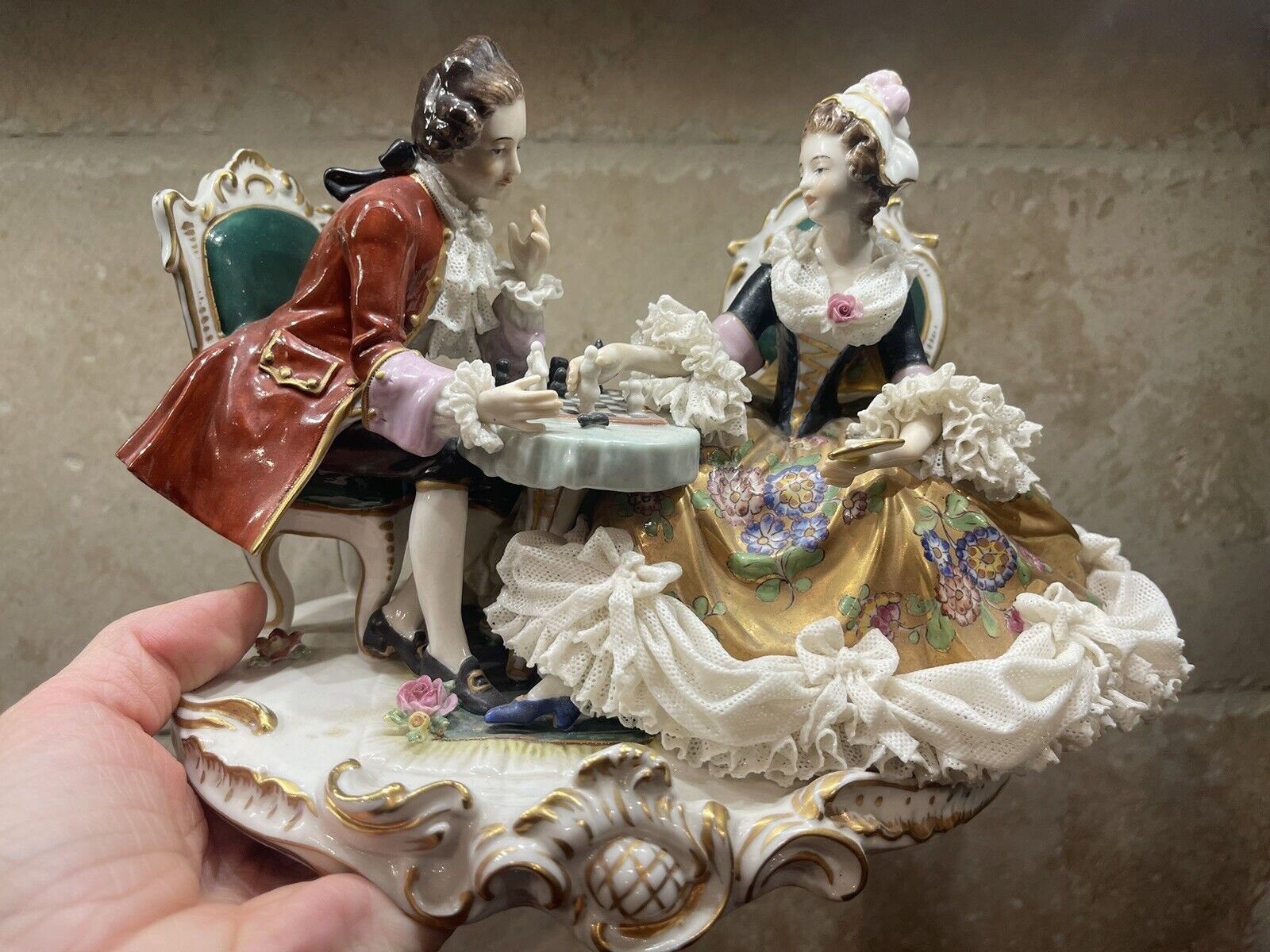 Volkstedt Dresden Lace Figurine