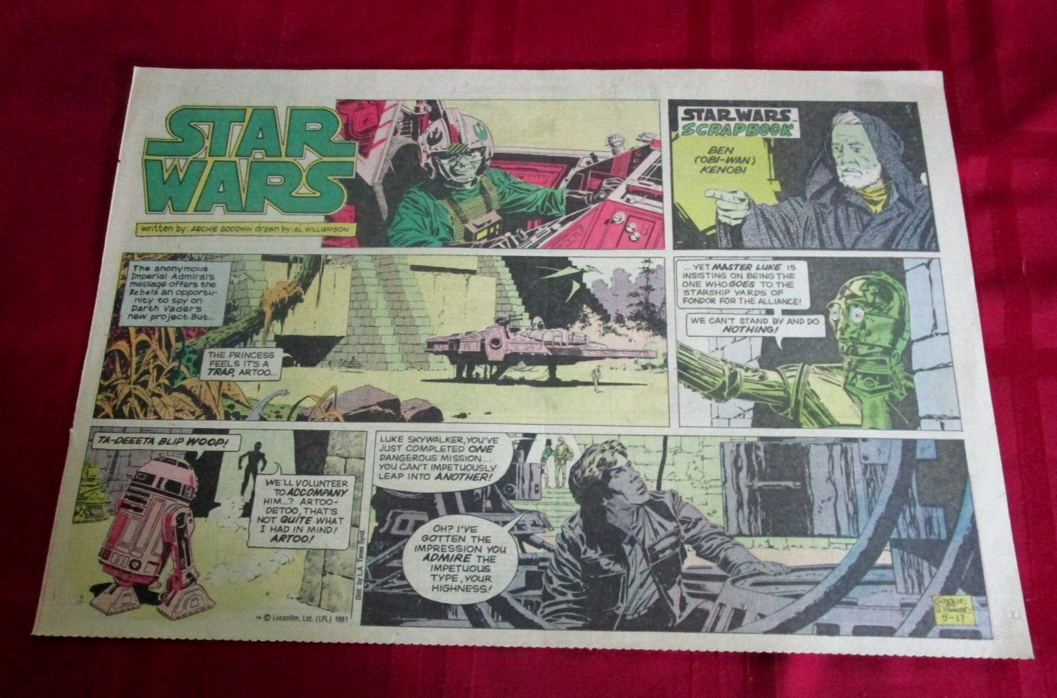 Star Wars Sunday Newspaper Comic Strip  May 17th, 1981 (NJ Asbury Park Press)