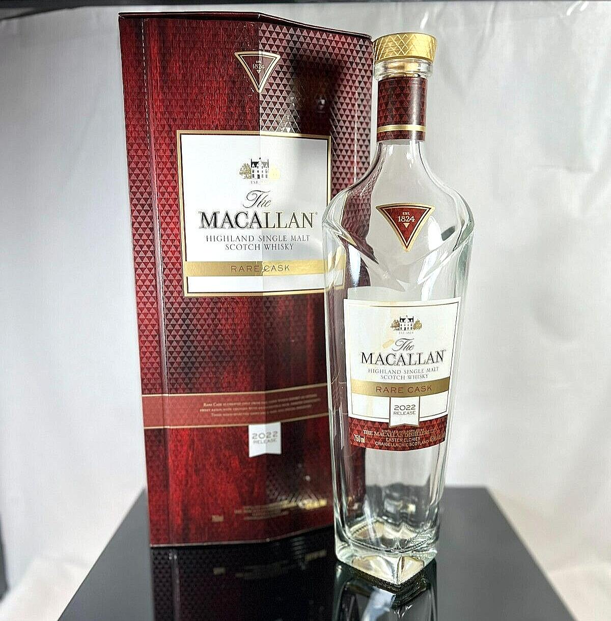 The Macallan Rare Cask 2022 Single Malt Scotch Whisky Empty Bottle & Cork w/ Box