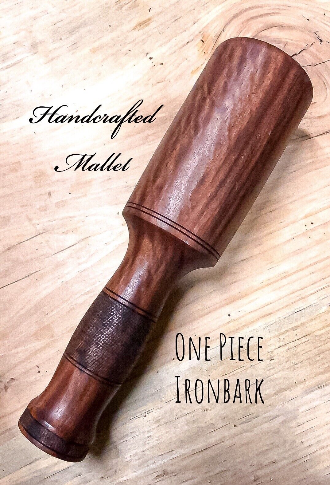 Hand Turned Wood Carving Chisel Mallet Hammer 700g Red Gum  Or Ironbark Timber