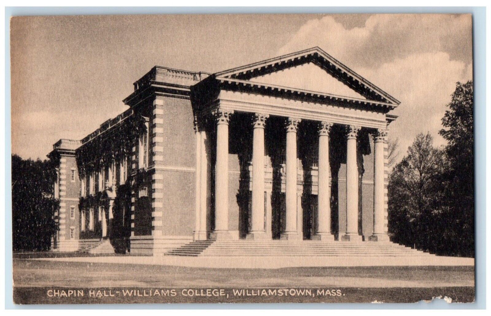 Chapel Hall Williams College Williamstown Massachusetts MA Vintage Postcard