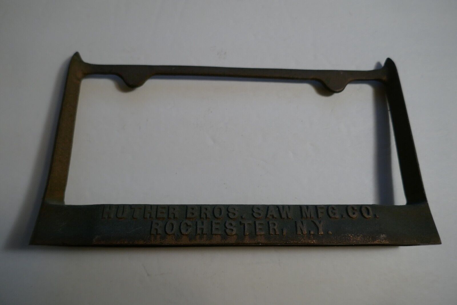 RARE Vintage HUTHER BROS  BRASS Hardware Store Hand Saw Display  Rack Sign
