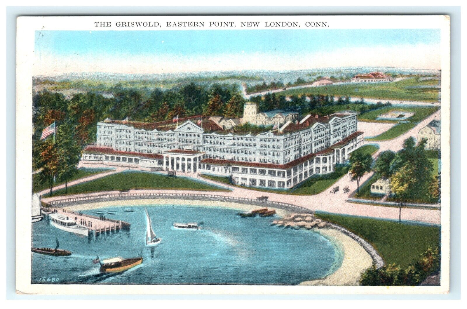 1928 The Griswold Hotel Eastern Point New London CT Connecticut Postcard