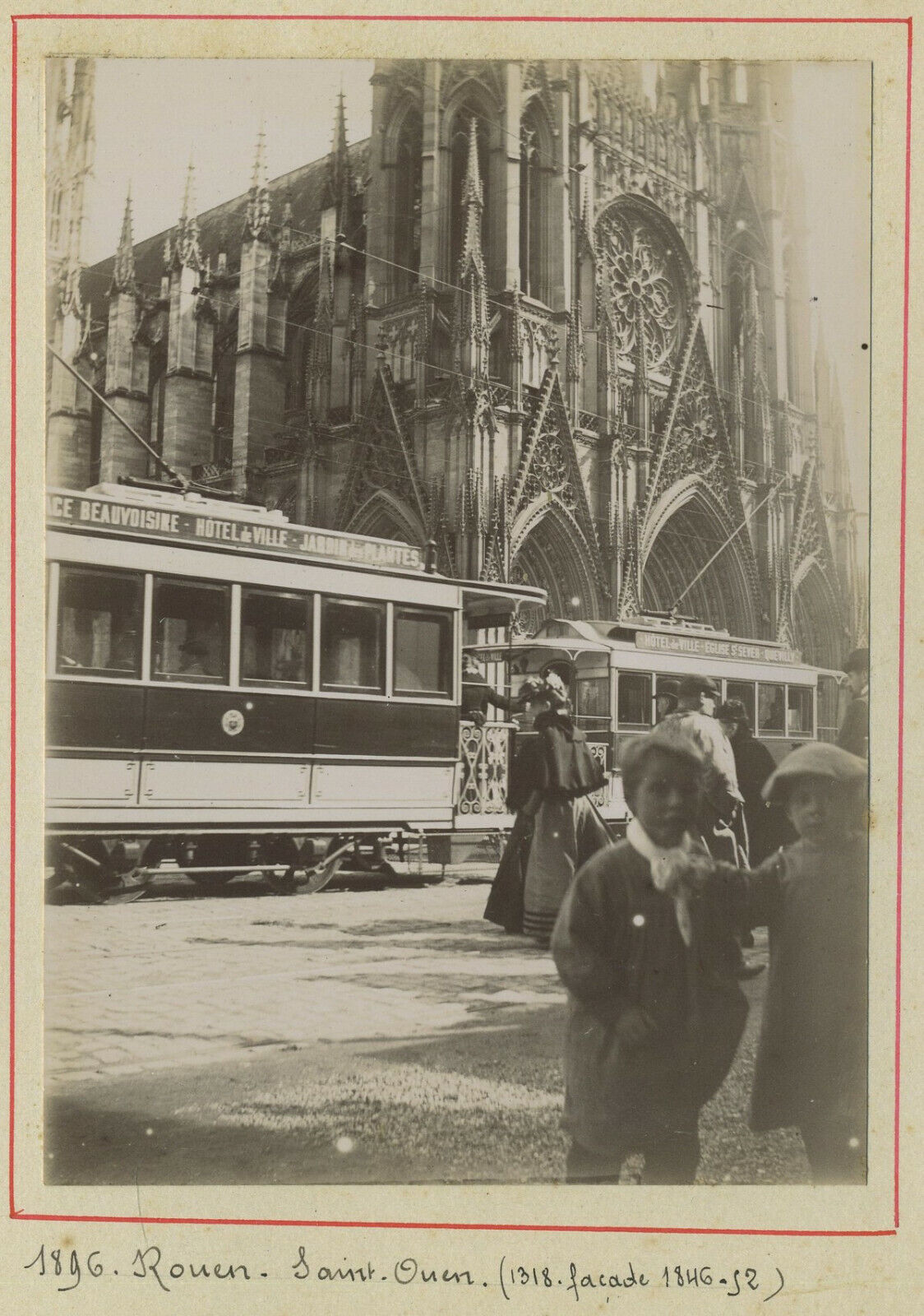 Rouen. Saint-Ouen Abbey. 1896. Seine-Maritime. Normandy. Tramway. Anime.