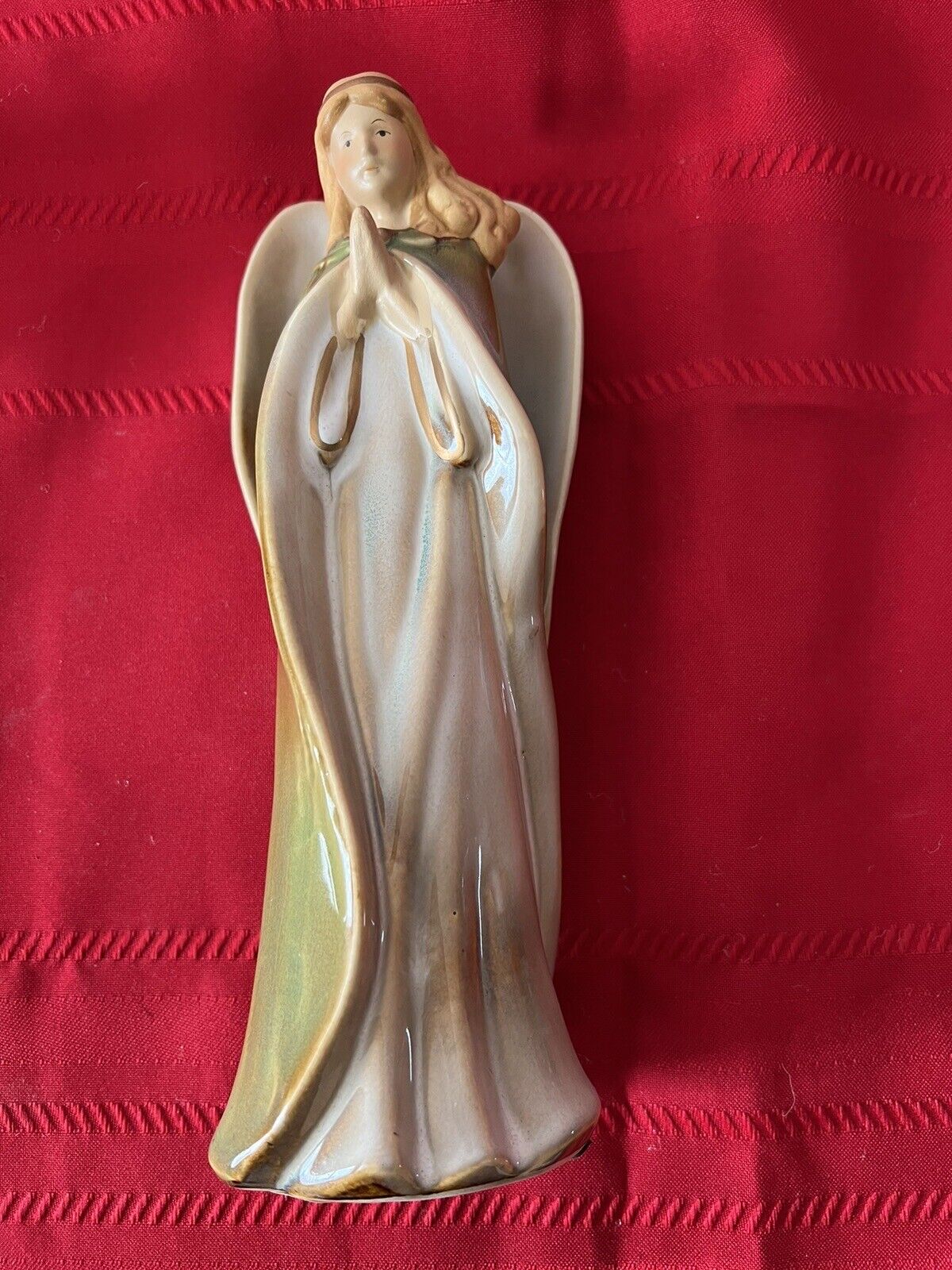 Vtg. Greenbrier International Praying Angel Porcelain Glazed Figurine 10\
