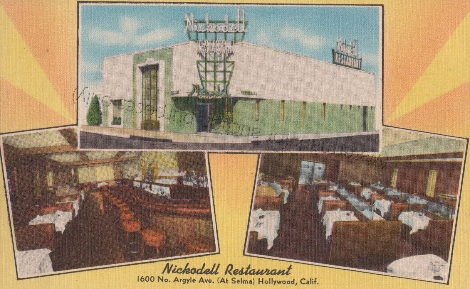 Hollywood, CA - Nickodell Restaurant Snapshots - Vintage California Postcard