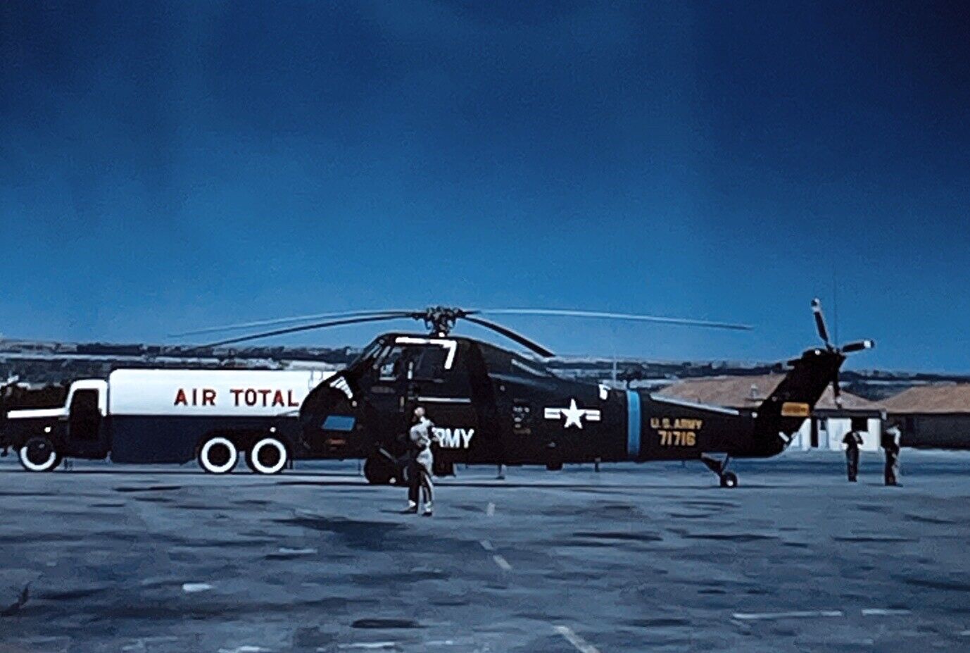 Original Kodachrome 35mm Slide US Army Helicopter 71716 Air Total Truck Soldier