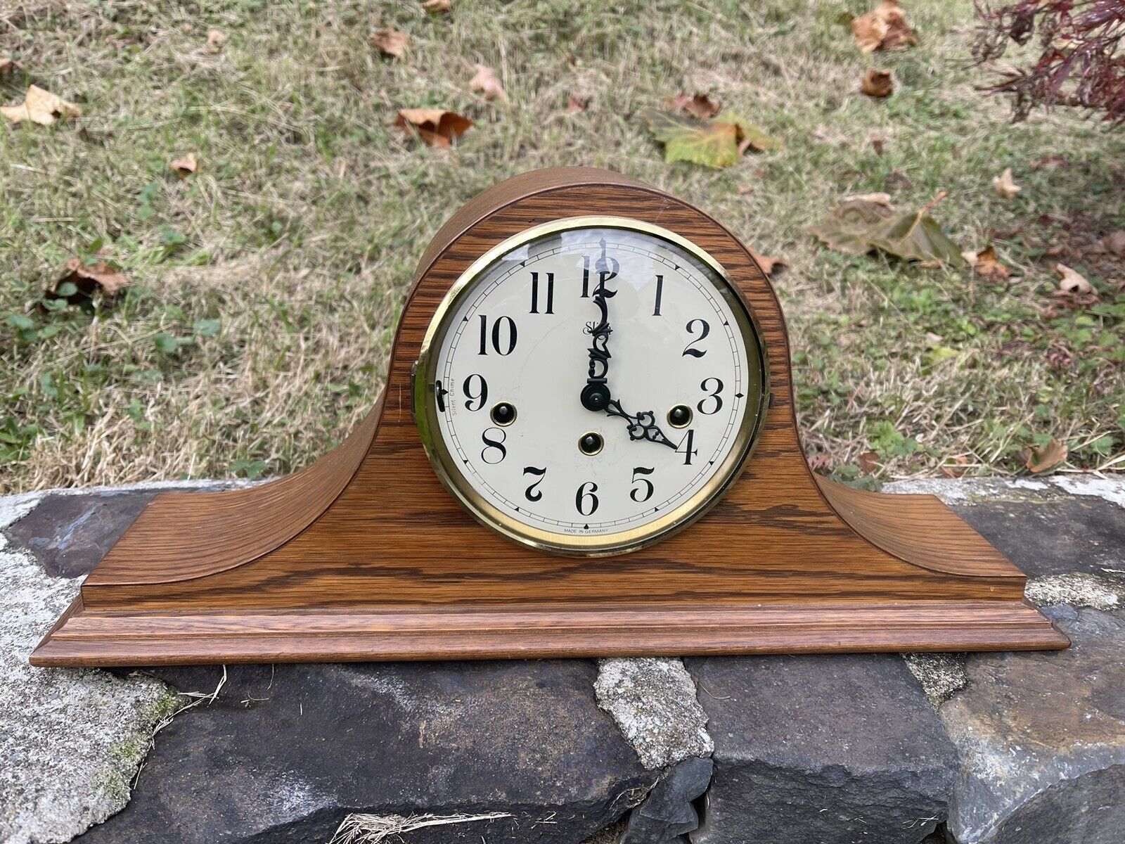 Sligh Mantle Clock Franz Hermle Movement Stanton Model # 0515 - 1-A Oak Cabinet