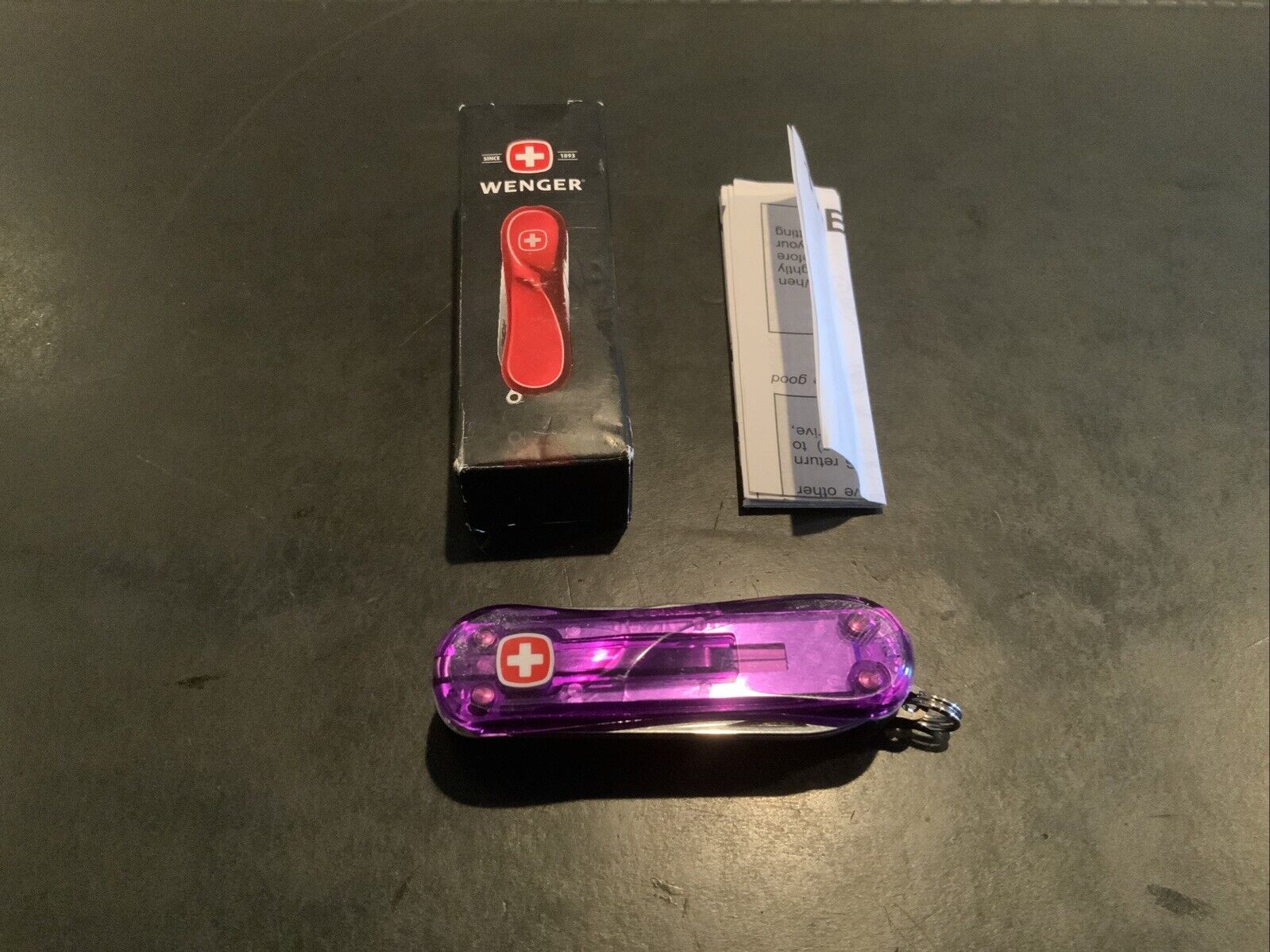 Wenger Swiss Army Knife Purple Translucent Nail Clipper Evolution New In Box