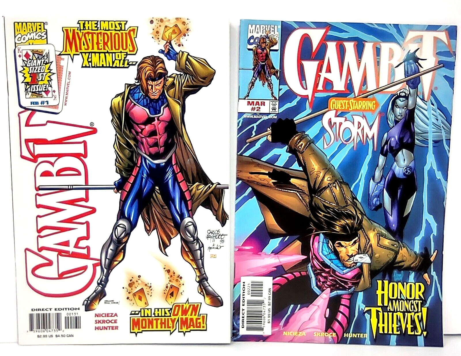 Gambit Volume 2 Issues 1 And Issue 2 Marvel Comics 1999 Lot of 2 VF