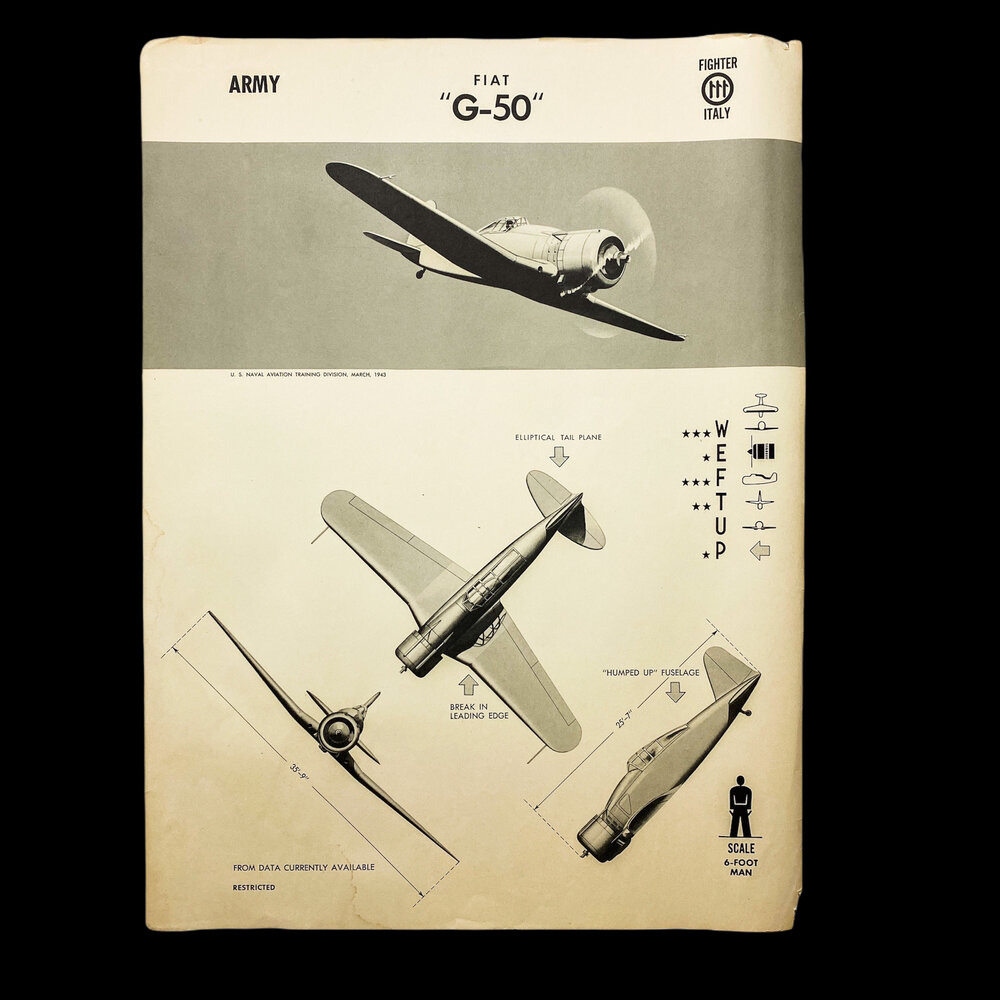 WWII Italy Fighter Fiat G-50 Aviation Training W.E.F.T.U.P. ID Posters