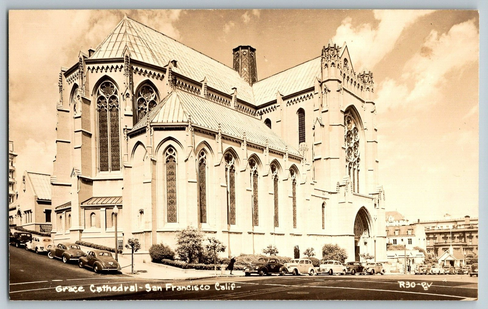 RPPC Vintage Postcard - San Francisco, California - Grace Cathedral - Real Photo