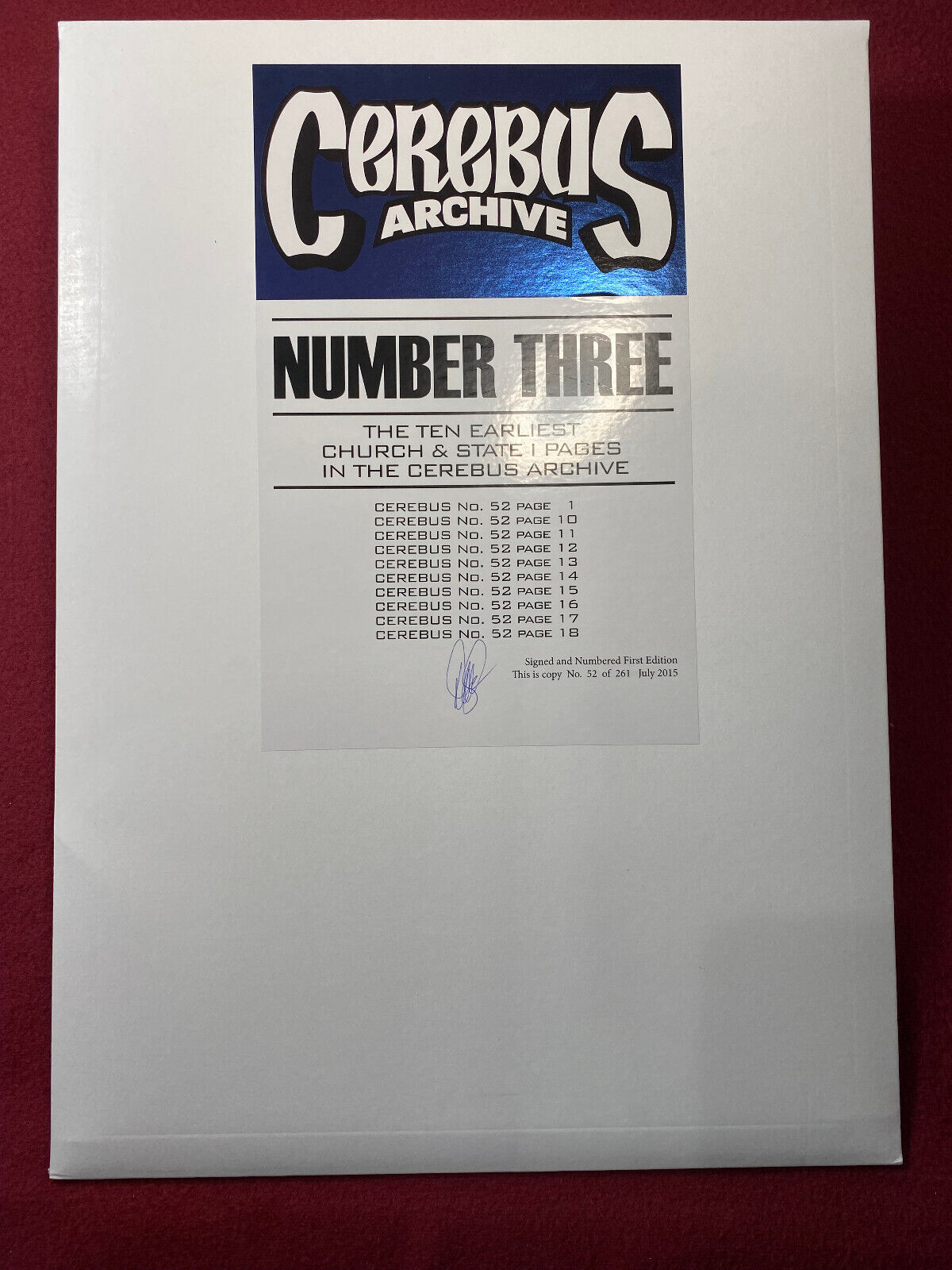 Cerebus Archive Number 3 - Church & State I - Signed & Numbered First Ed #52/261