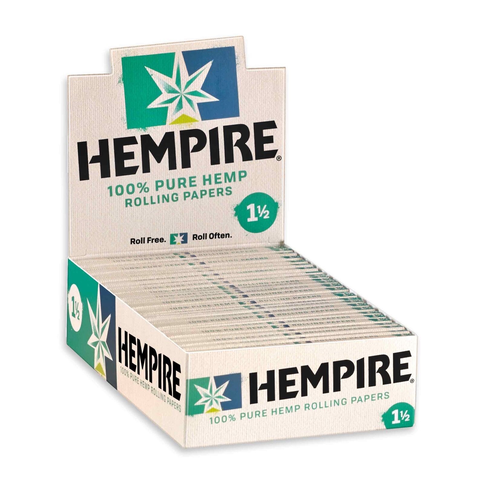Hempire Rolling Papers 1 1/2 Pure Hemp 1.5 Cigarette Paper (Box of 24 Booklets)