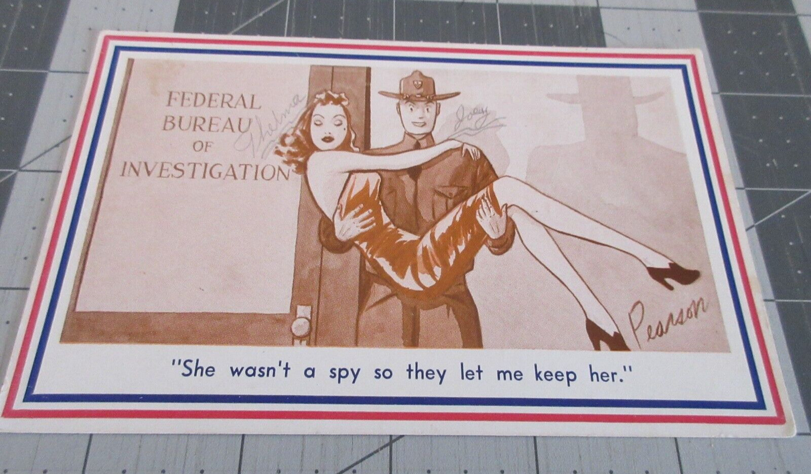1942 Federal Bureau of Investigation She Wasn't a Spy ... Postcard