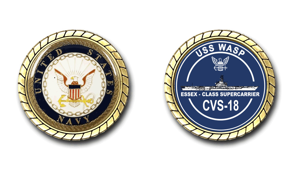 USS Wasp CVS-18 Challenge Coin US Navy Officially Licensed