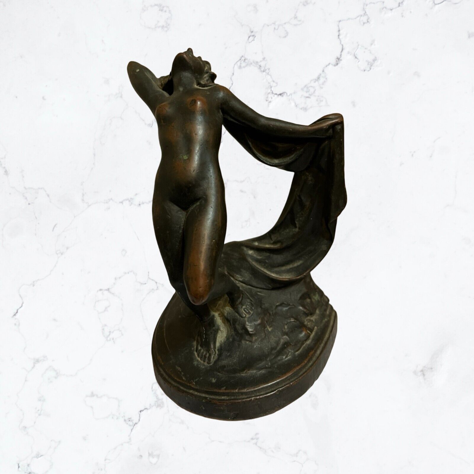 Vintage Galvano Bronze Clad Art Deco Nude Bookend