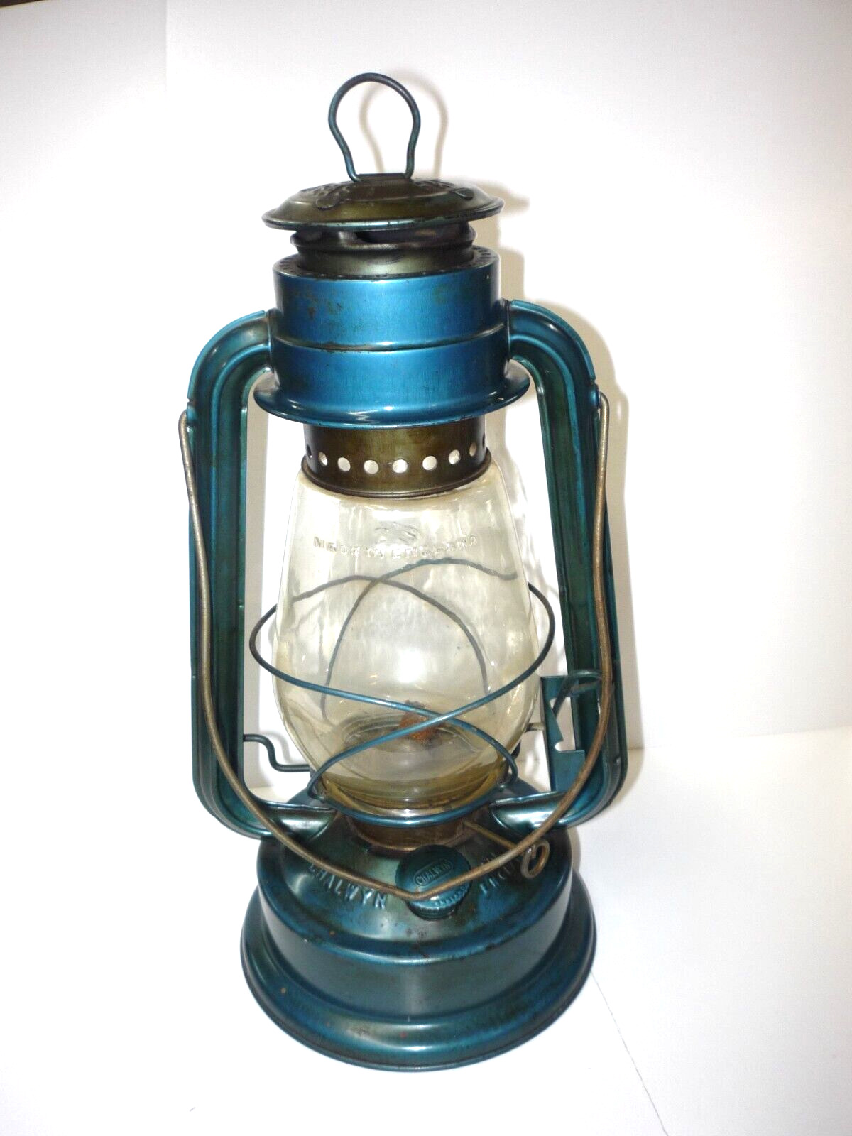 Vintage FAR EAST MKII Chalwyn England Blue Kerosene Lantern