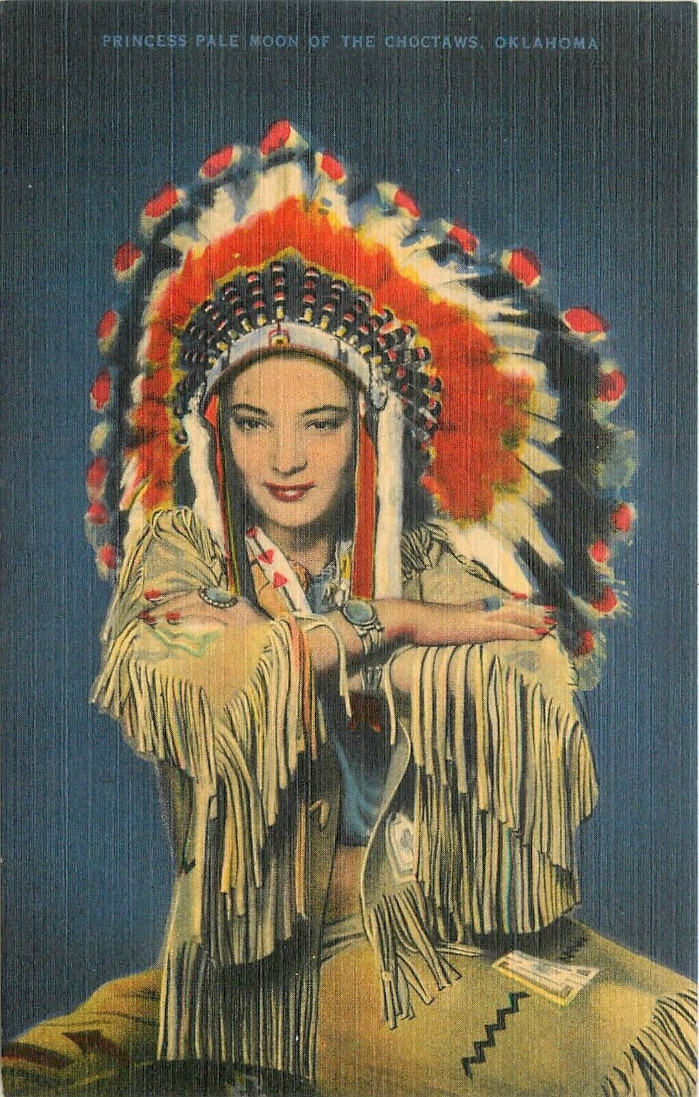 Postcard 1940s Sexy woman native American indian costume Colorpicture 23-11551