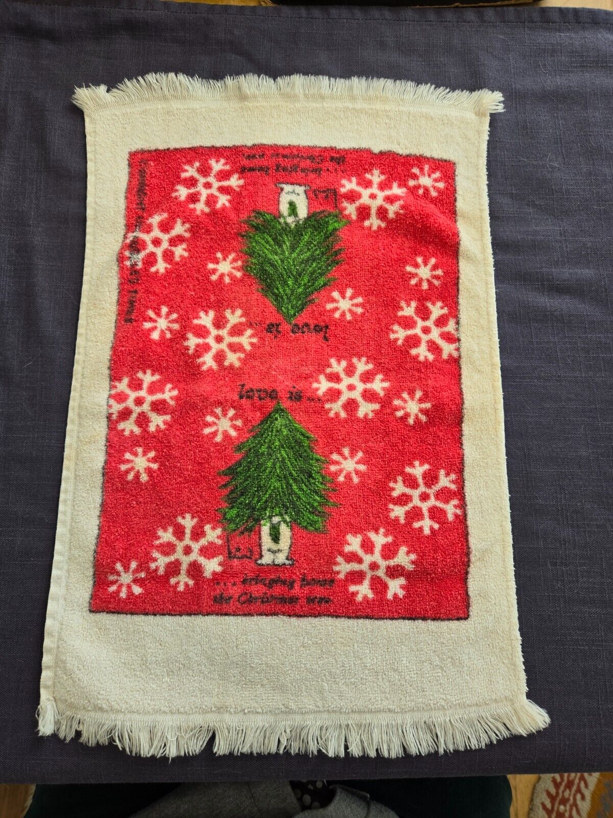 vintage hand towel Christmas Kim Casali Love is bringing home the Christmas tree