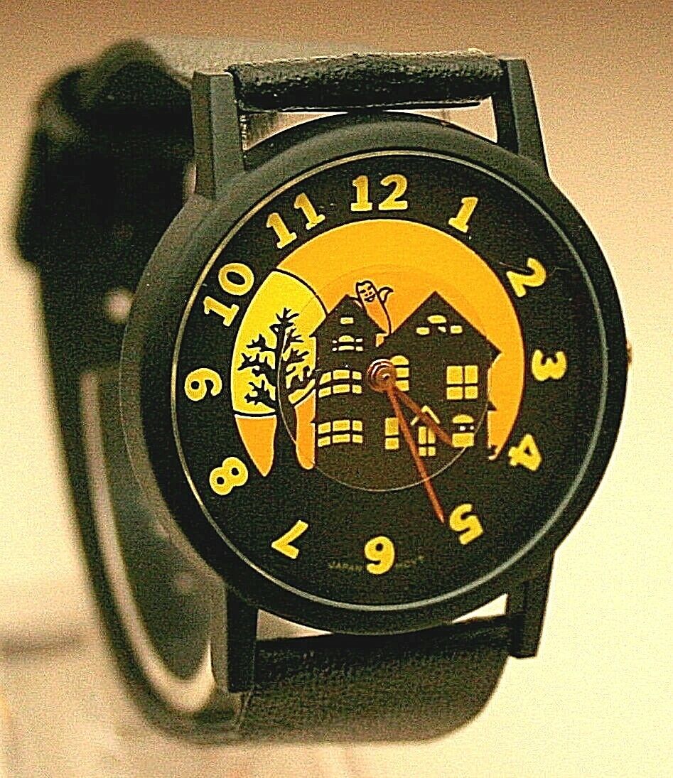 Vtg Halloween Haunted House Floating Ghost Mystery Dial Watch New NOS 1980\'s 