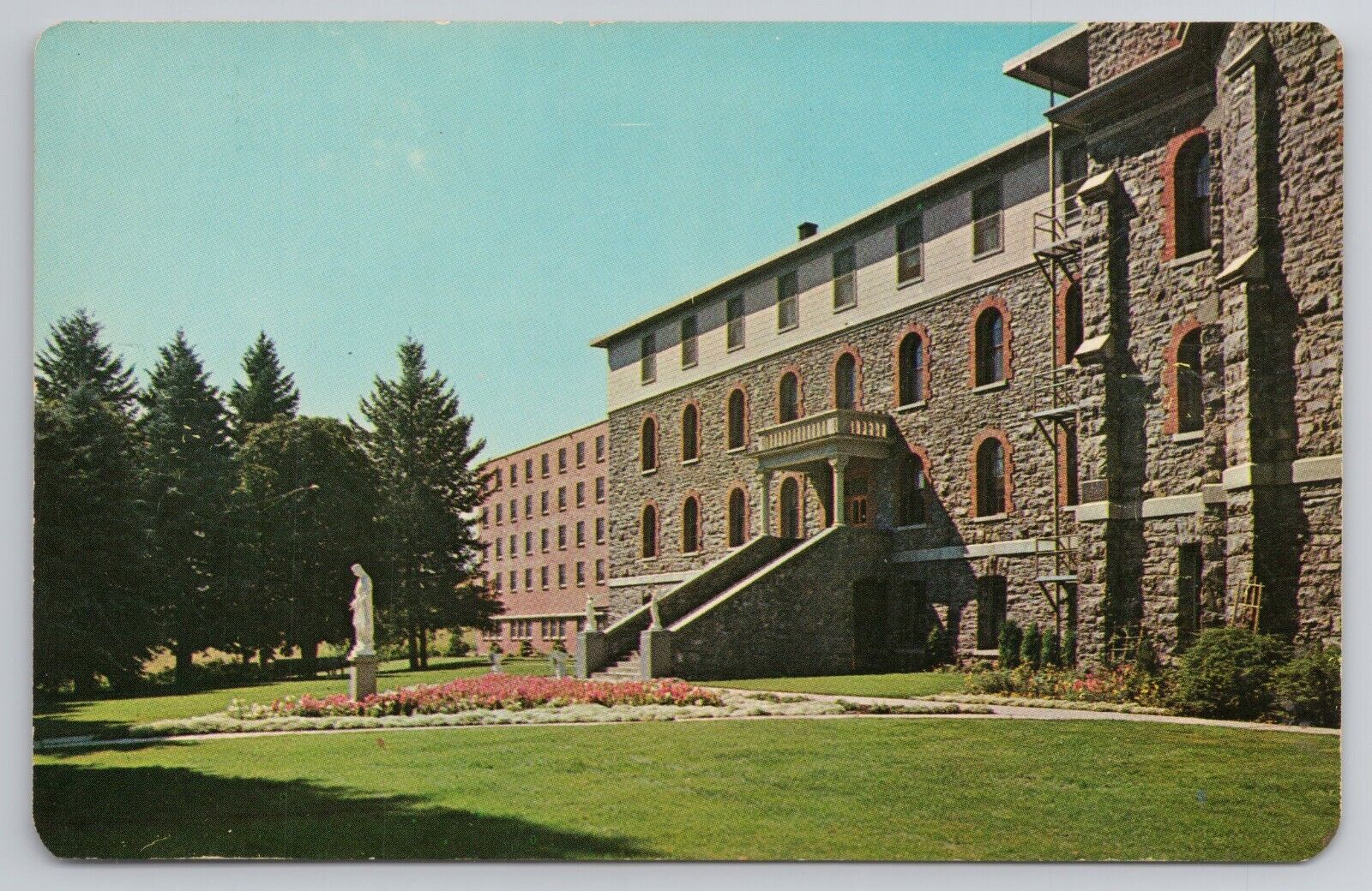 Postcard A Front View Of St Gertrude\'s Convent Cottonwood Idaho