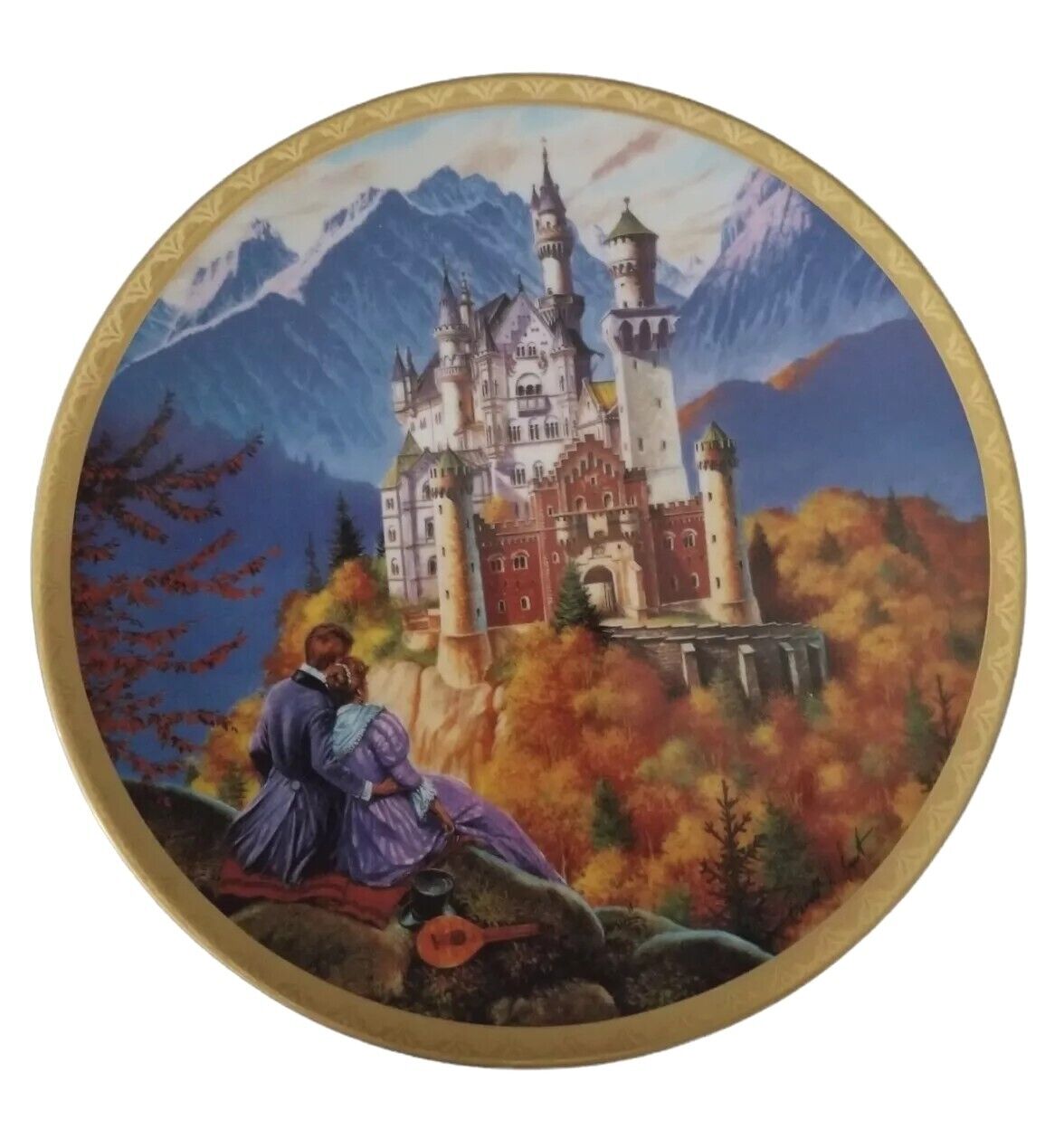 Collection Plate Darrell K. Sweet Romantic Castles of Europe LE Gold Trim 90-92