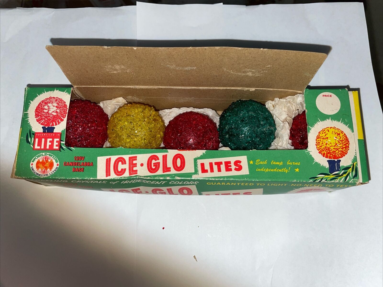 Final Price‼️Vtg Ice-Glo Lites, Boxed, Japan, (5-bulbs) Awesome Collection‼️