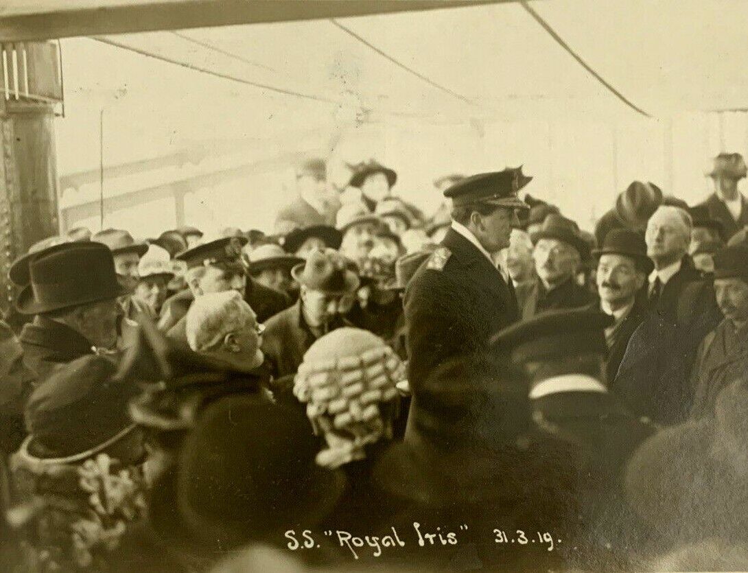 S.S. Royal Iris Mersey Ferryboat Royal Navy Zeebrugge Raid Vintage RPPC Postcard