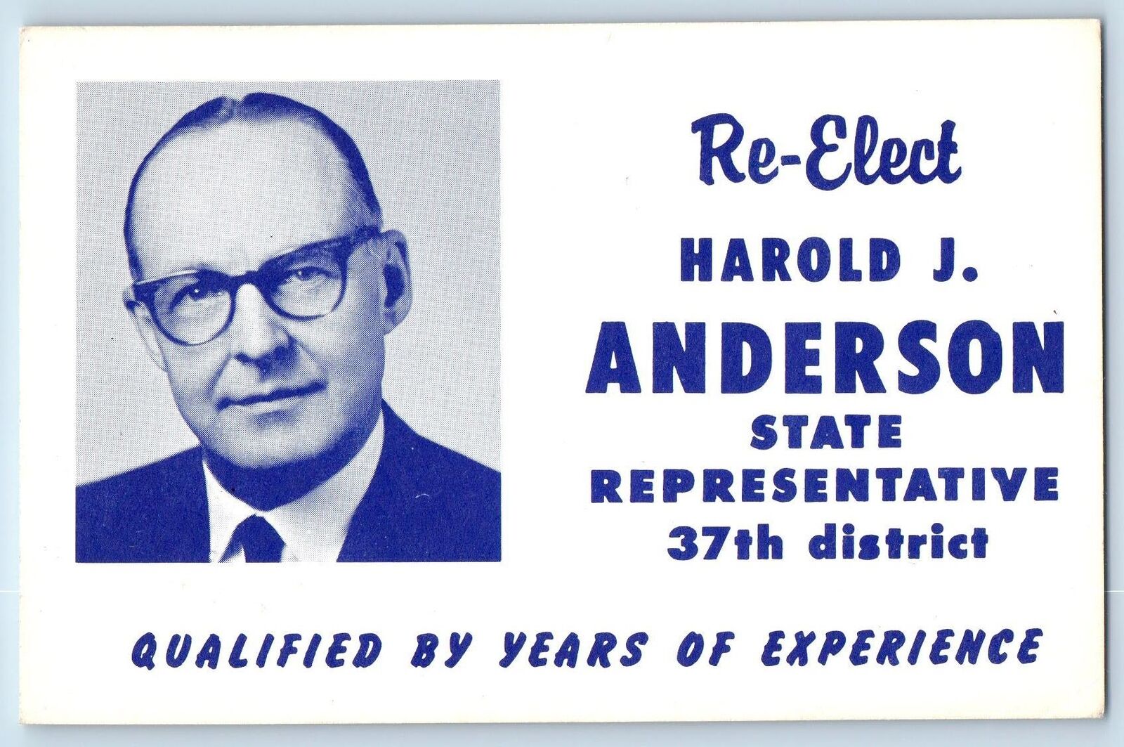 Minneapolis Minnesota MN Postcard Re-Elect Harold J. Anderson c1960\'s Vintage