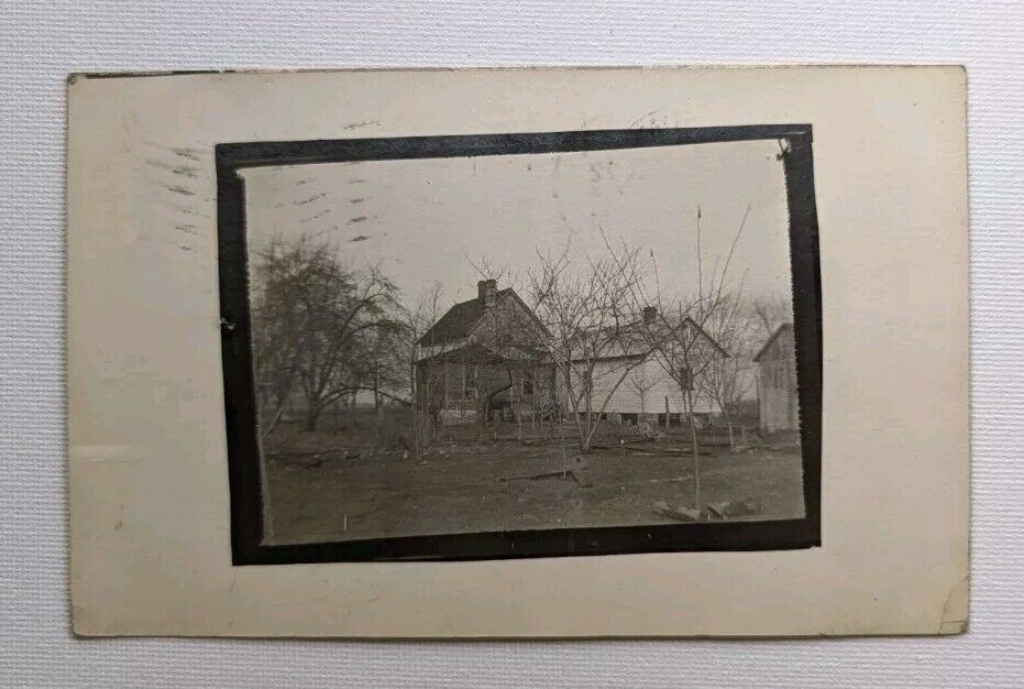RPPC 1911 Kokomo Indiana Home Real Photo Postcard Sent For Christmas 